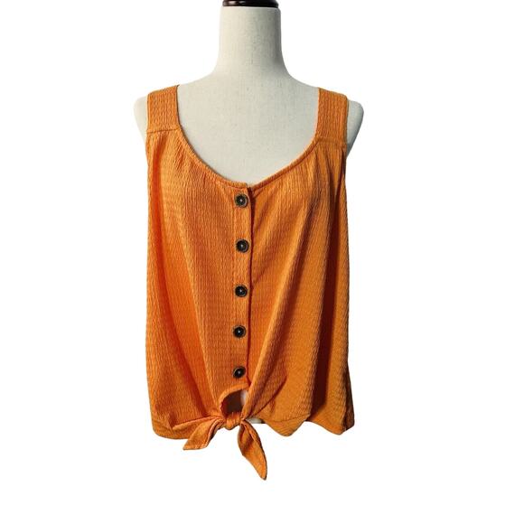 Sanctuary Golden Hour Button-Down Tie Front Tank Top, Size 1X, EUC - Picture 2 of 5